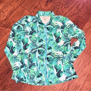 Tommy Bahama Aqua and Green Tropical Zip-Up Jacket